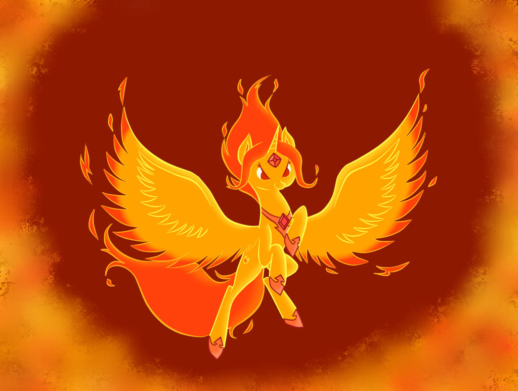 Phoenix Princess With Fire Wings Wallpaper
