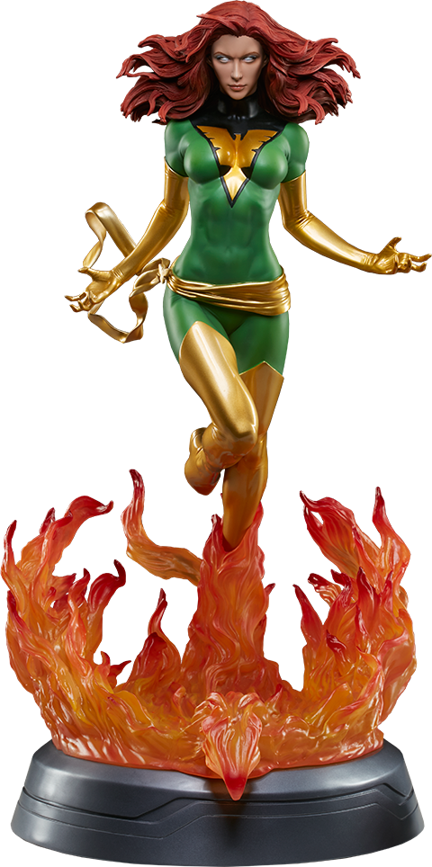 Phoenix Statue Rising From Flames PNG