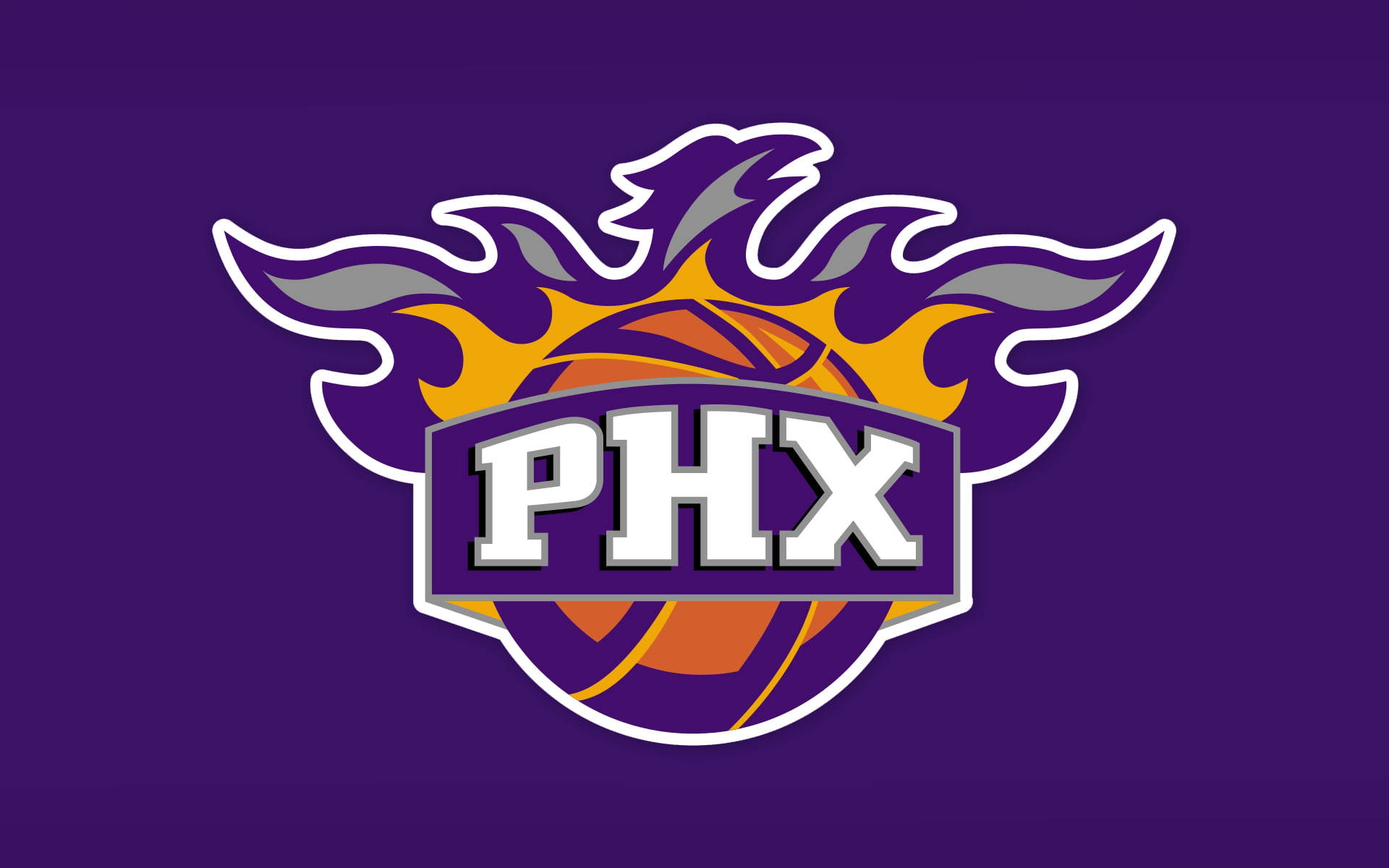 Phoenix Suns Emblem In Violet Wallpaper