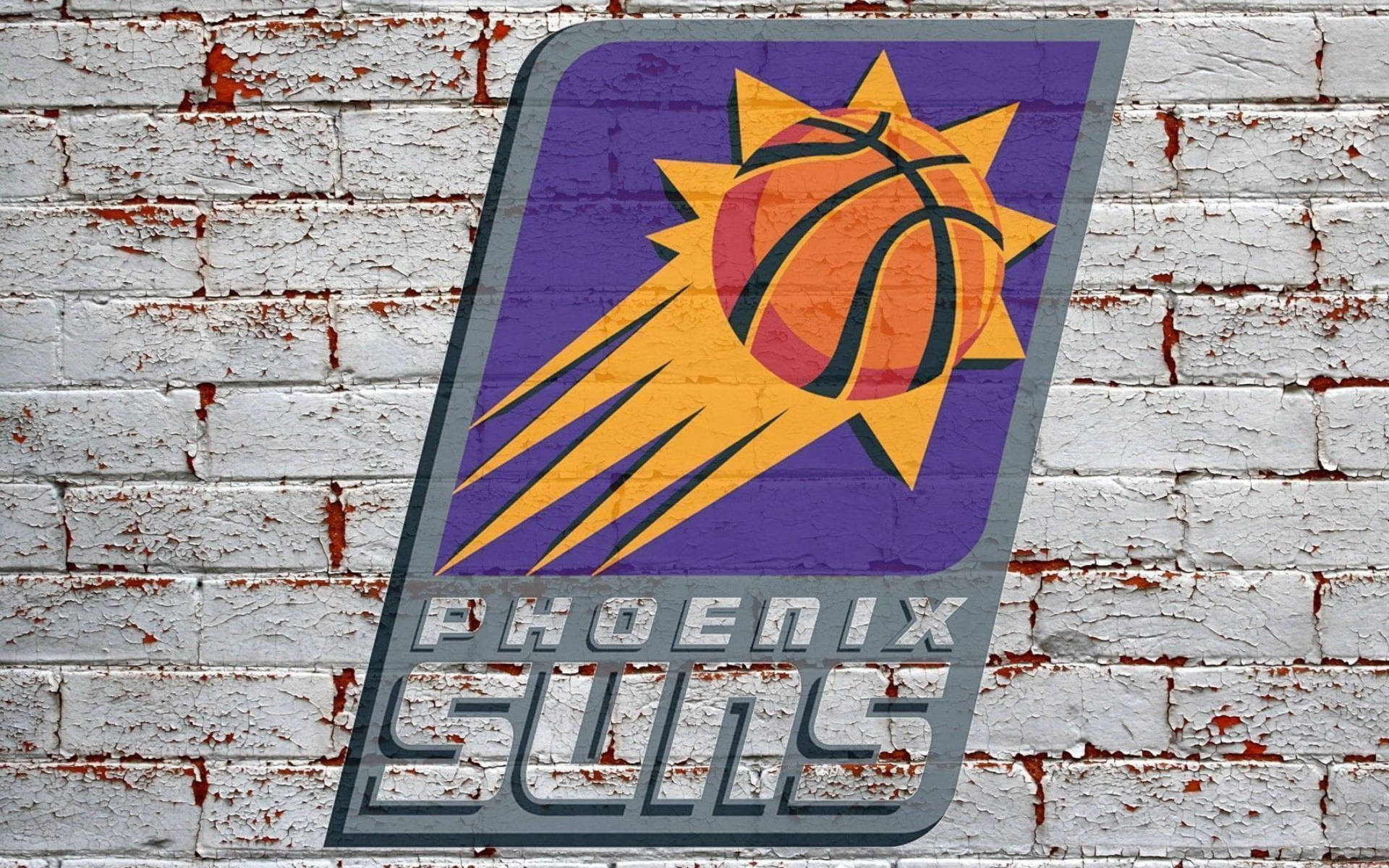 Phoenix Suns Logo Against Brick Wall Wallpaper