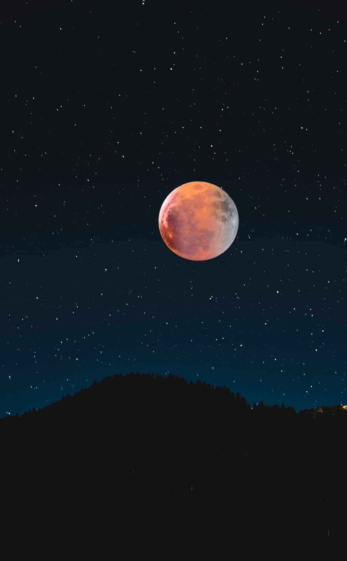 Full Red Moon Phone Background