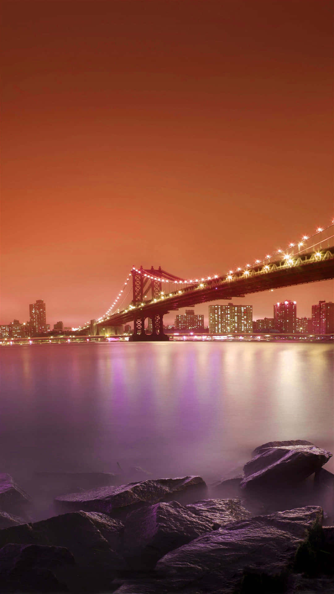 Brooklyn Bridge During Sunset Phone Background