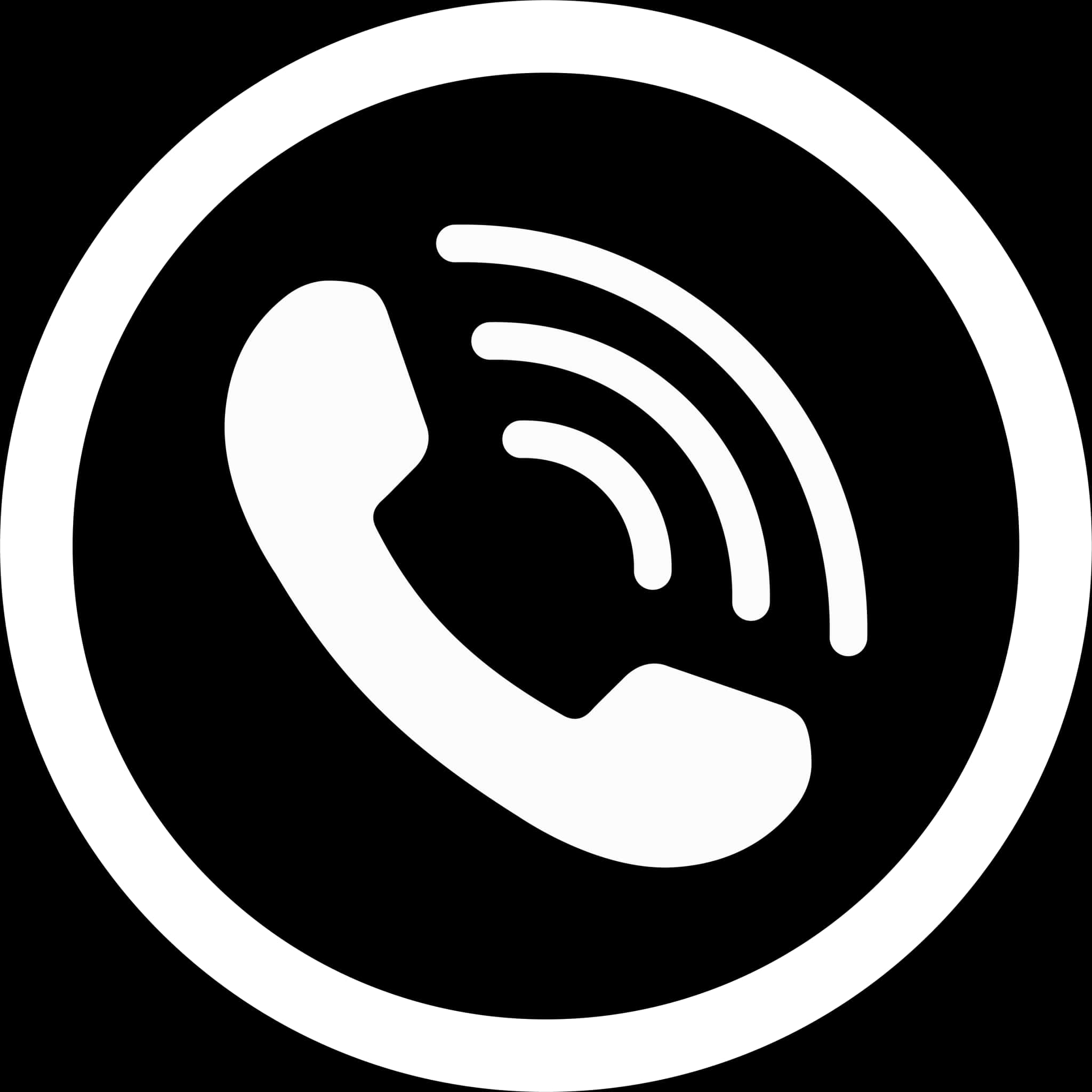 Phone Call Icon Blackand White PNG