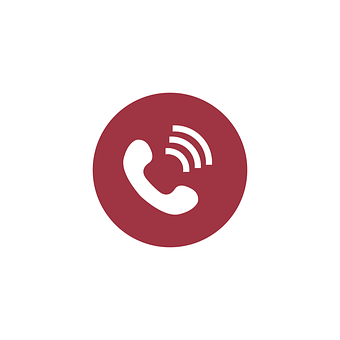 Phone Call Icon Maroon Background PNG