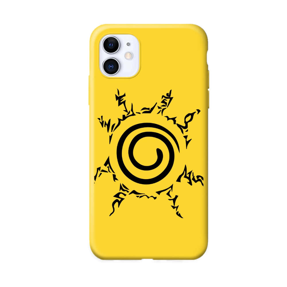 Handyhüllemit Naruto-logo Und Gelbem Motiv.