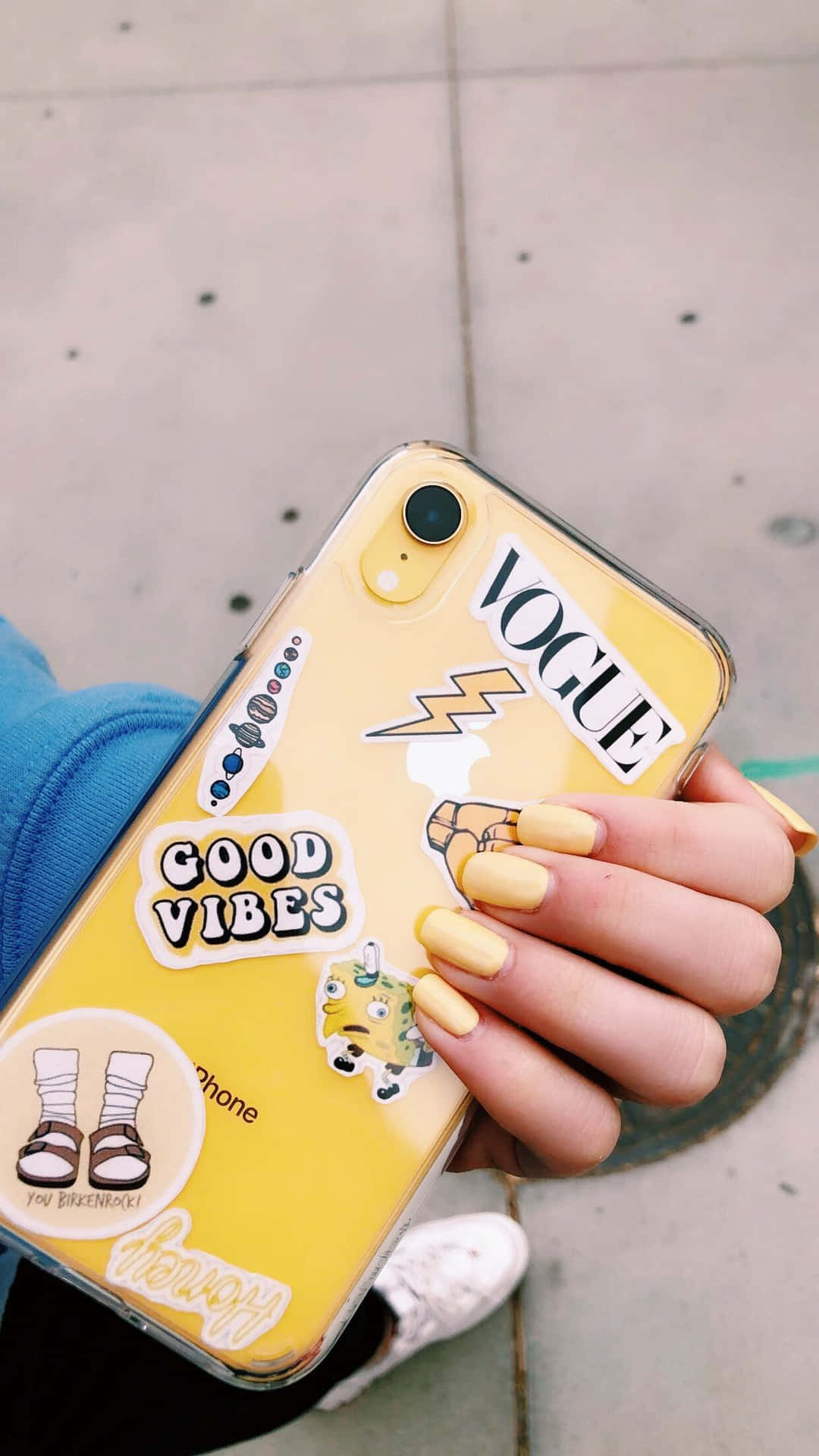 Phone Case Yellow Iphone With Artsy Stickers Picture