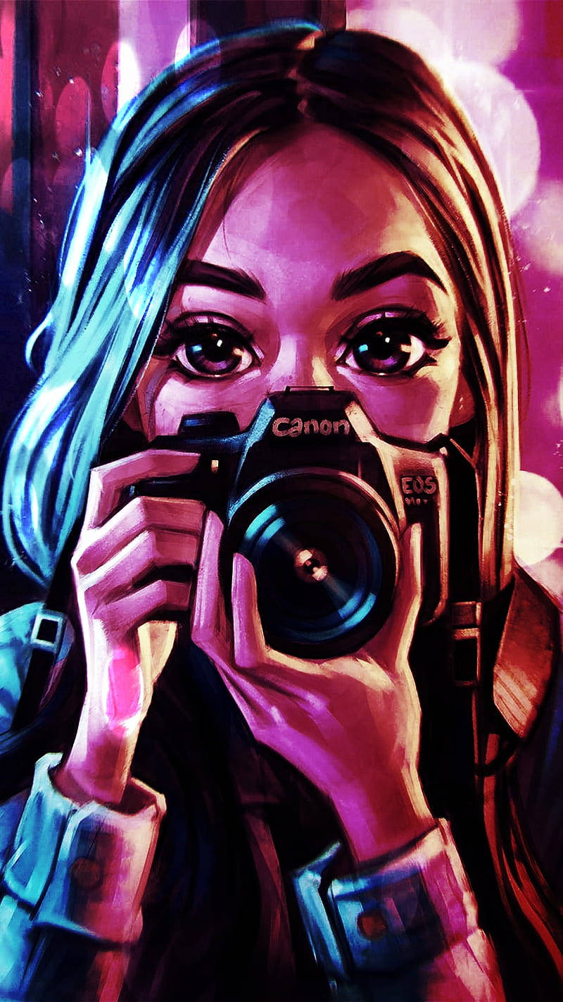 Download Phone Girl Photographer Graphic Wallpaper | Wallpapers.com