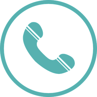 Phone Icon Circle Teal Background PNG