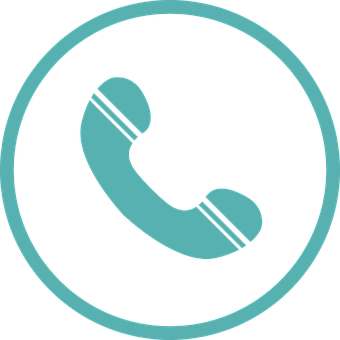 Phone Icon Circle Teal PNG