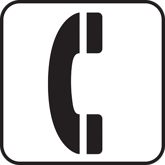 Phone Icon Simple Blackand White PNG