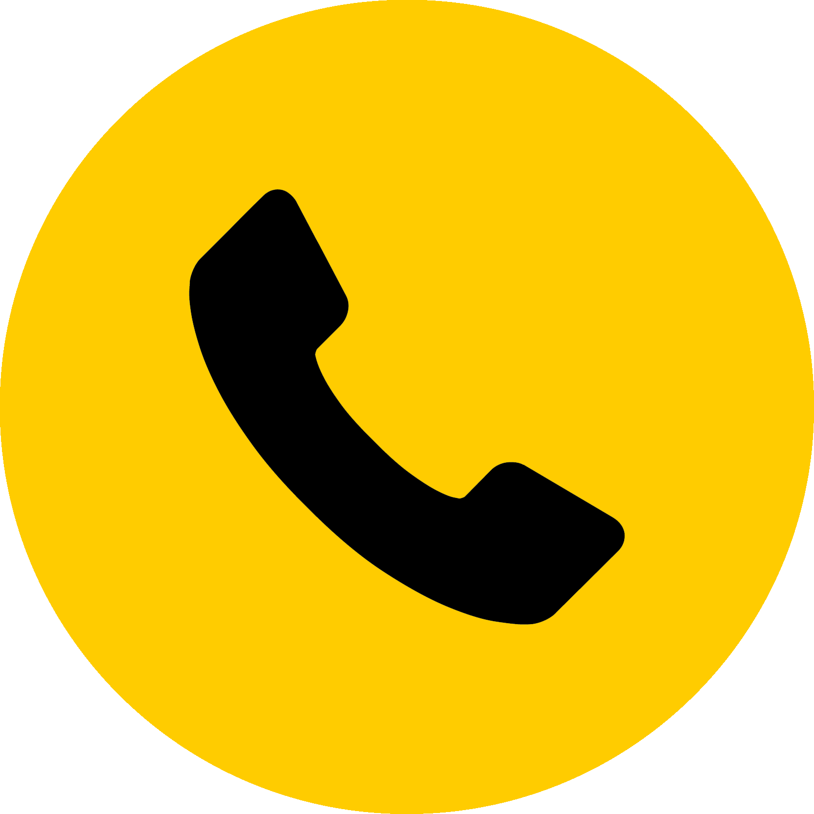 Phone Icon Yellow Circle Background PNG