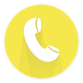 Phone Receiver Icon Yellow Background PNG