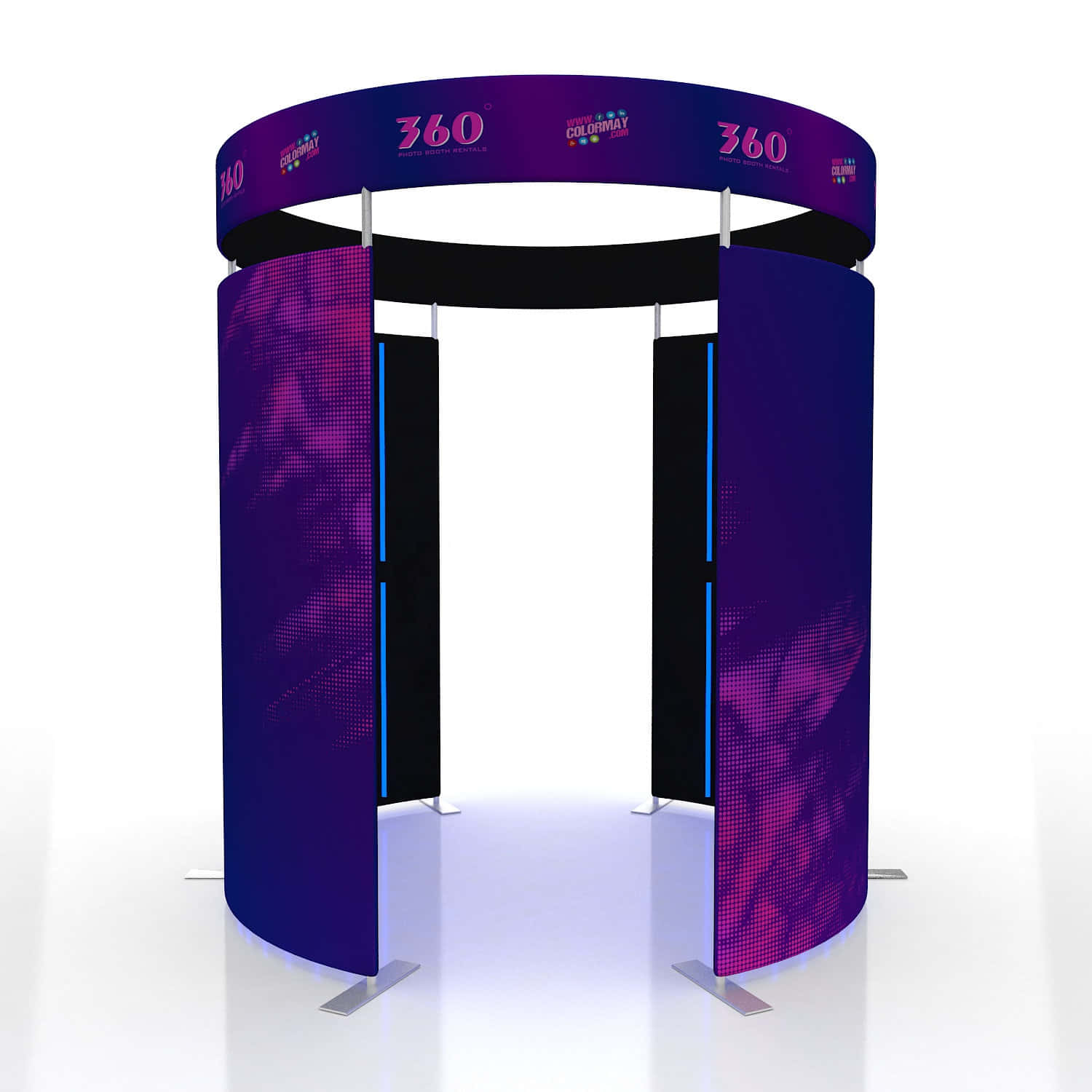 A Purple And Purple Curved Display Stand