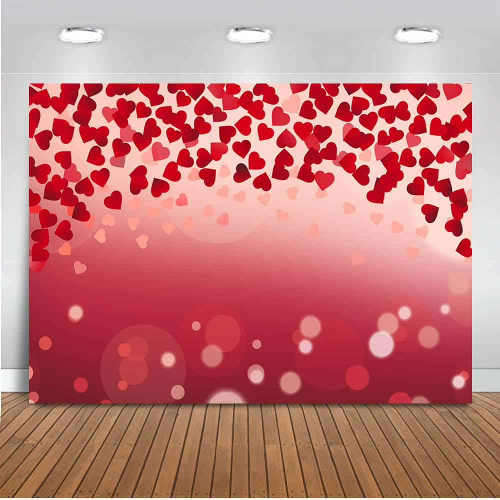 Red Heart Background Photo Booth Backdrop