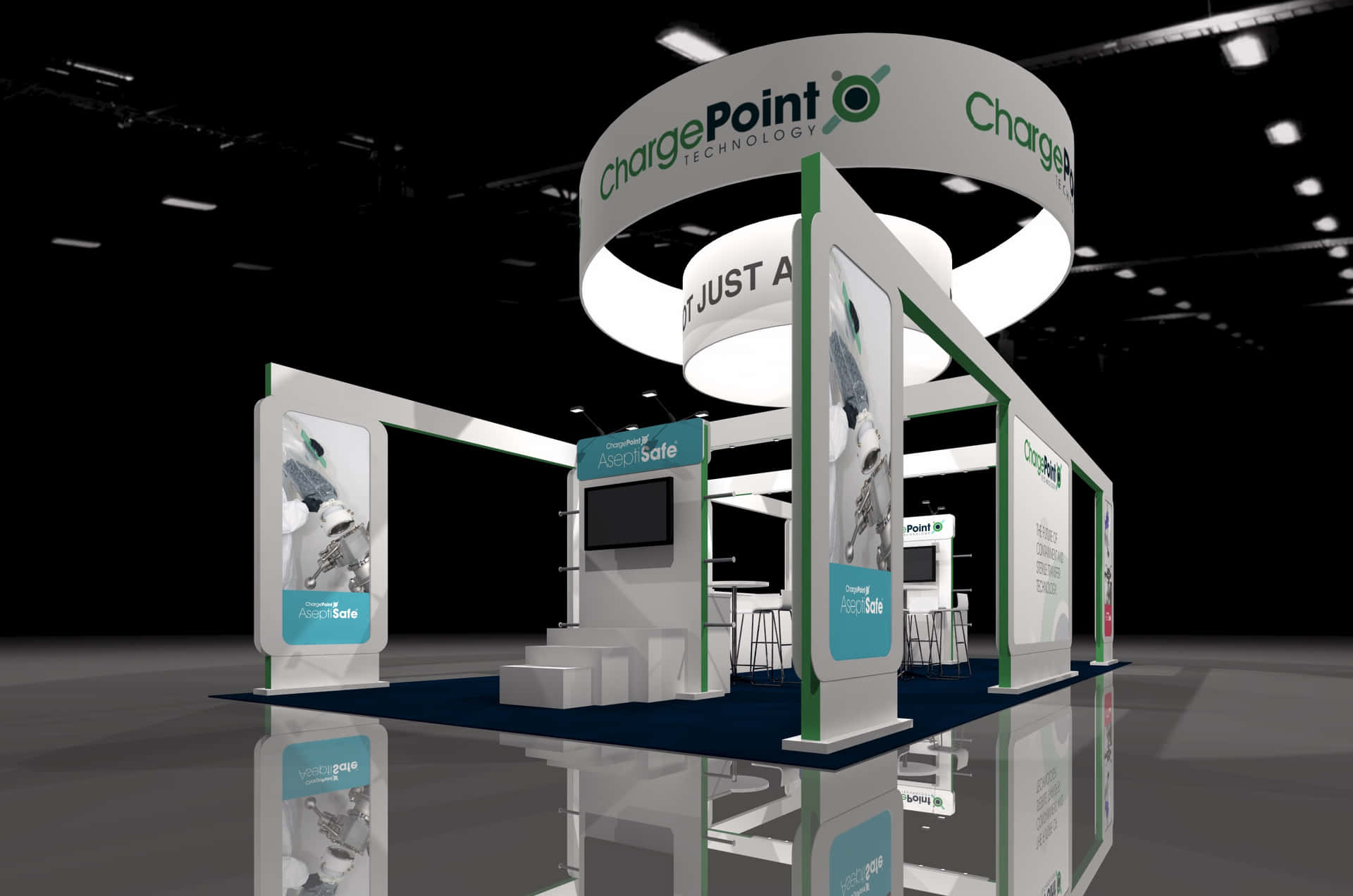 A Trade Show Booth With A White Background
