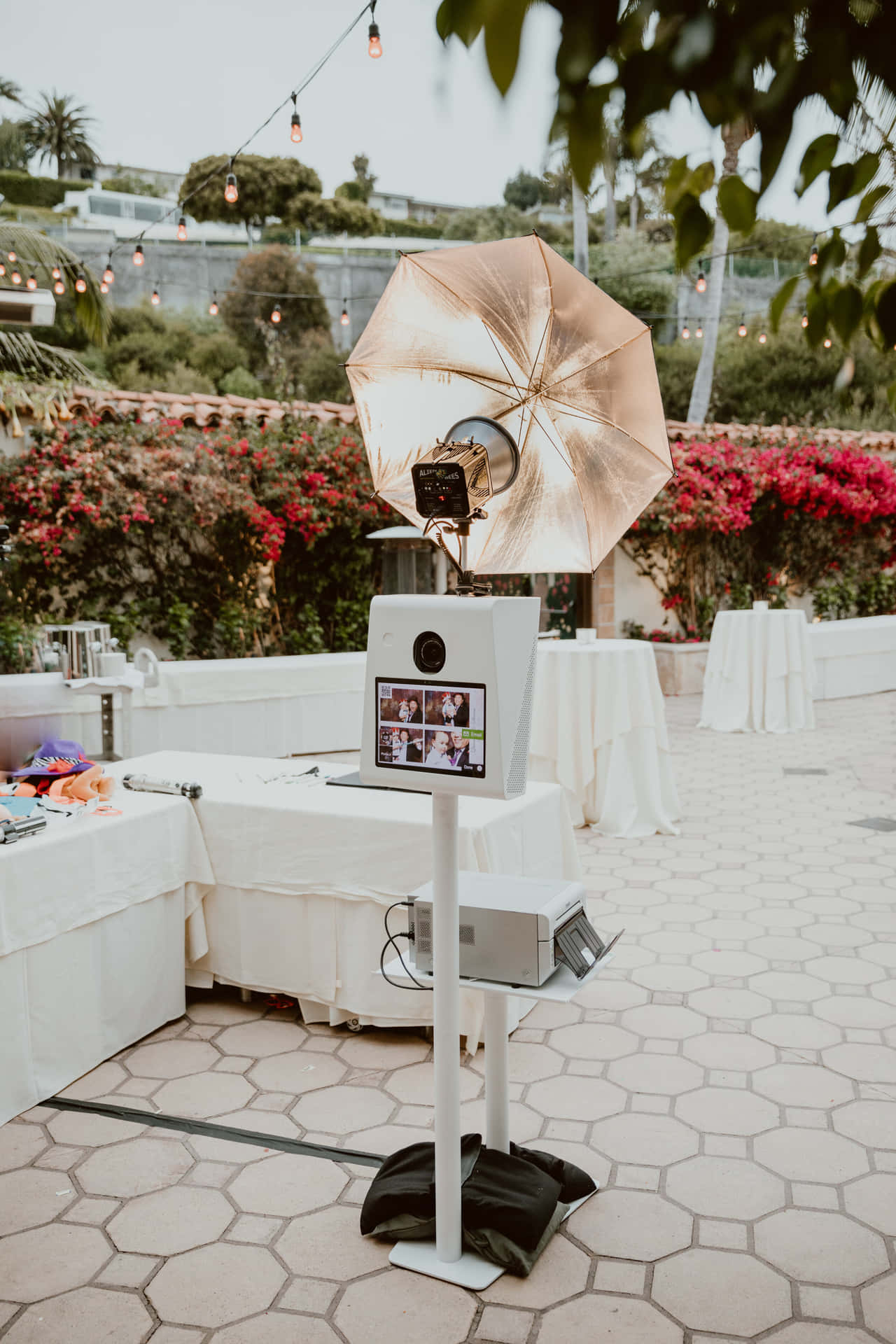A Photo Booth Set Up At A Wedding