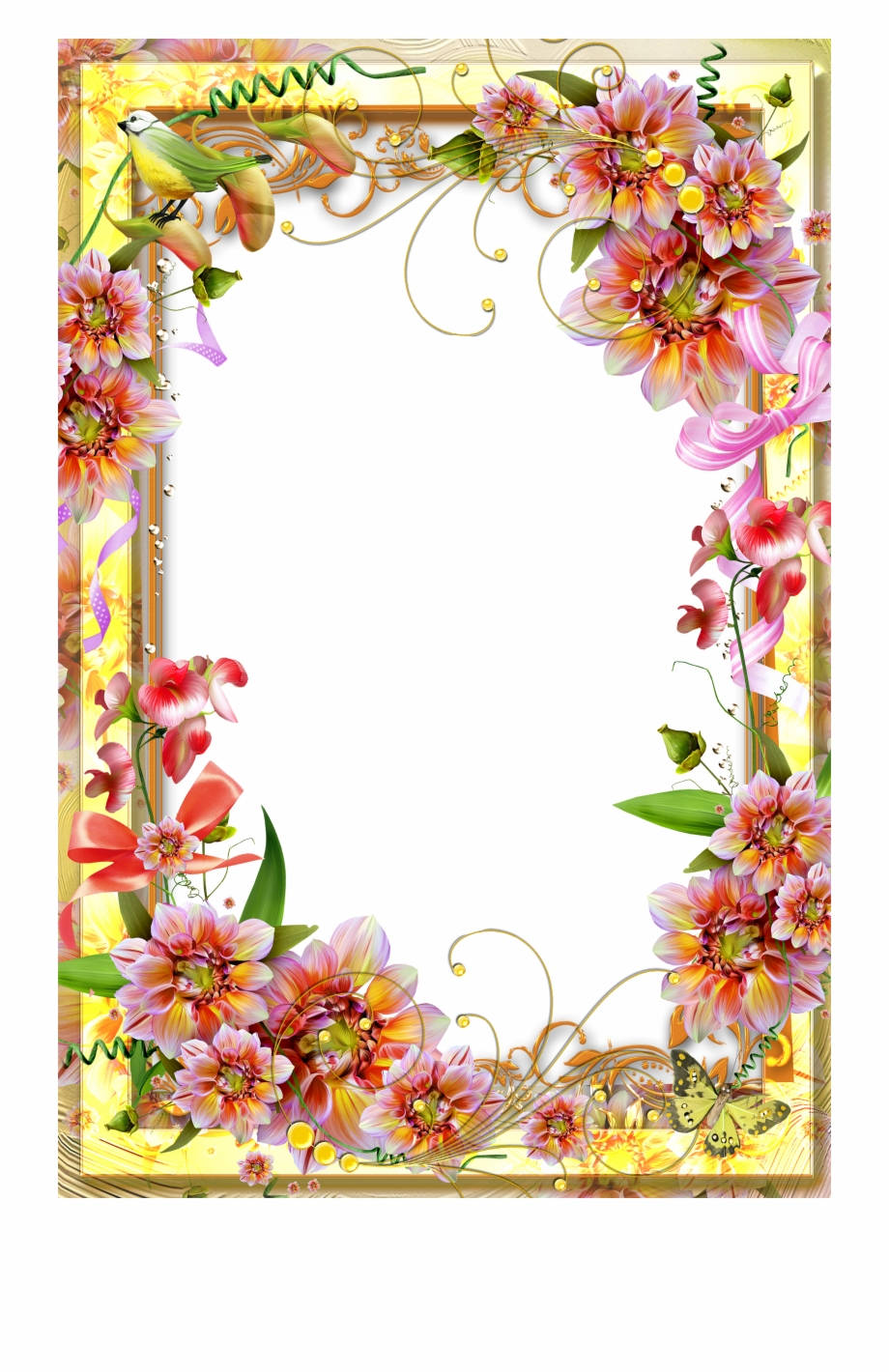 Photo Frame Floral Border Clipart Wallpaper