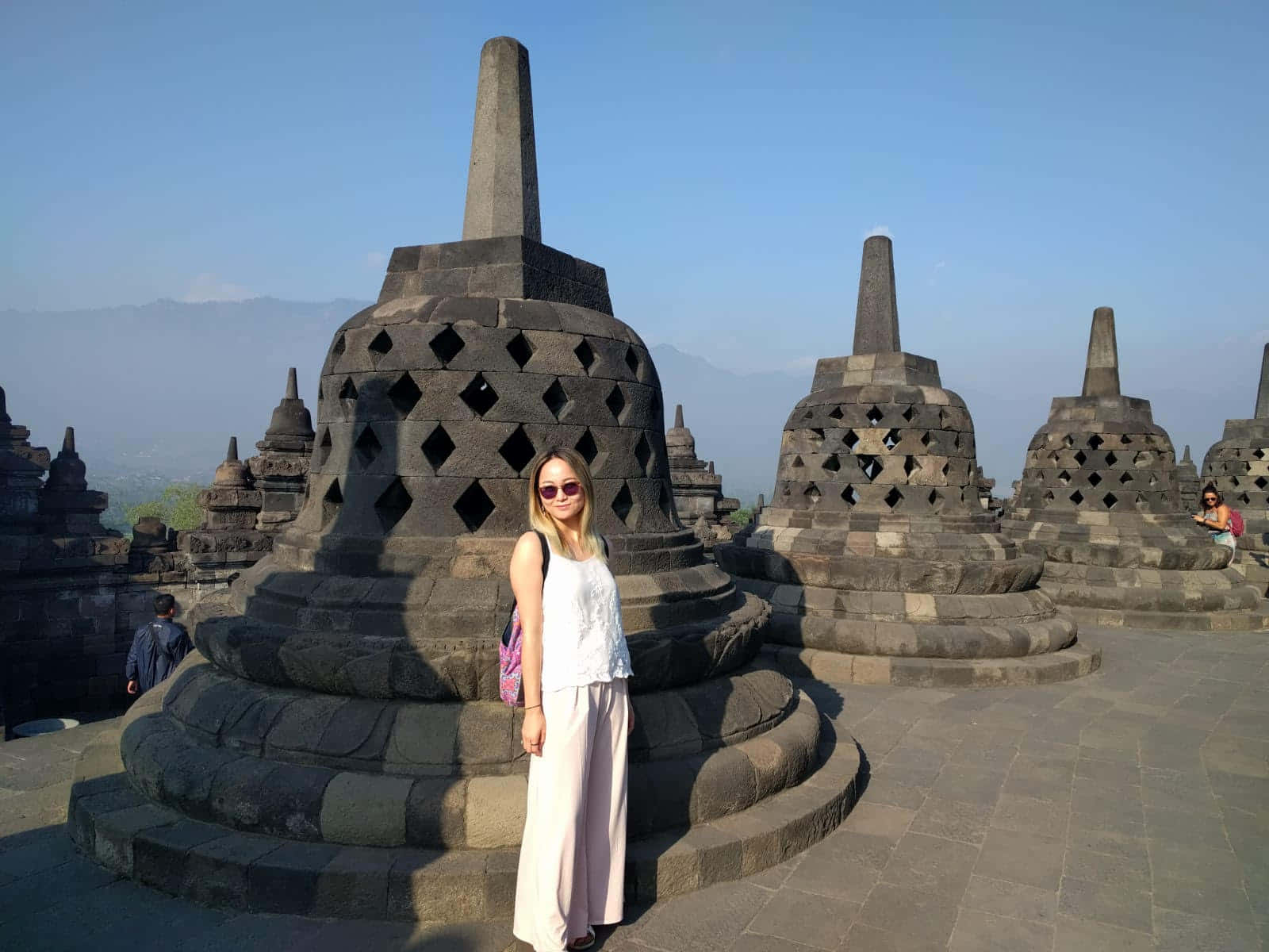 Photo Of A Woman In Borobudur Temple Wallpaper