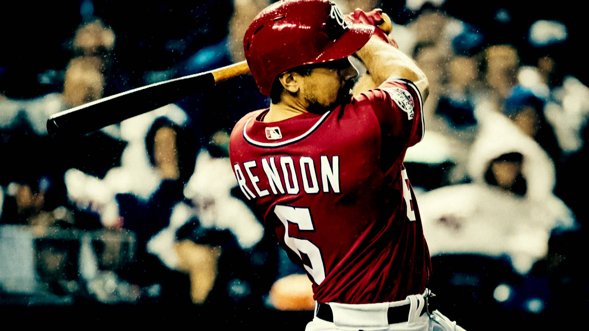 Photo Of Anthony Rendon Swinging With Vintage Filter