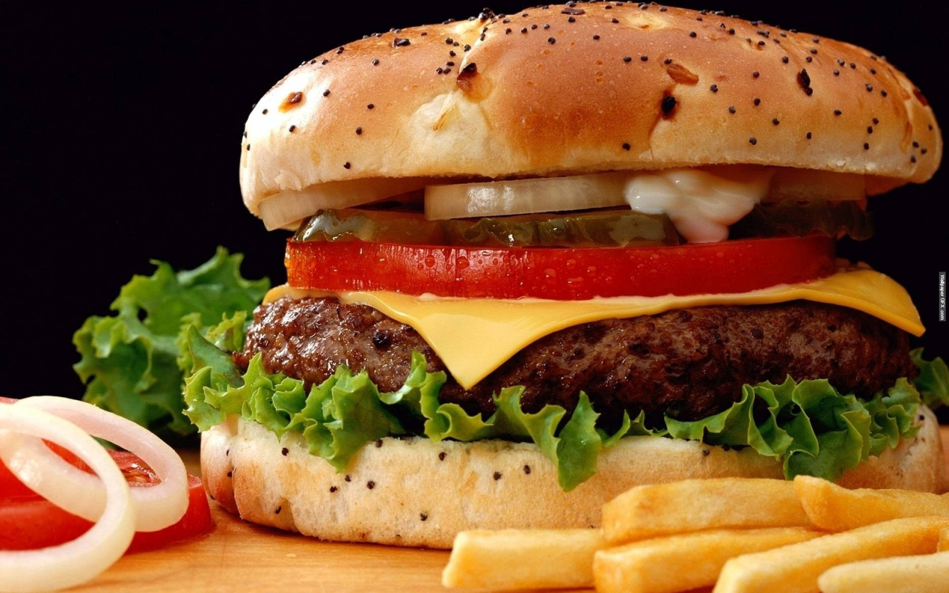 Fotografi af en klubhus cheeseburger Wallpaper