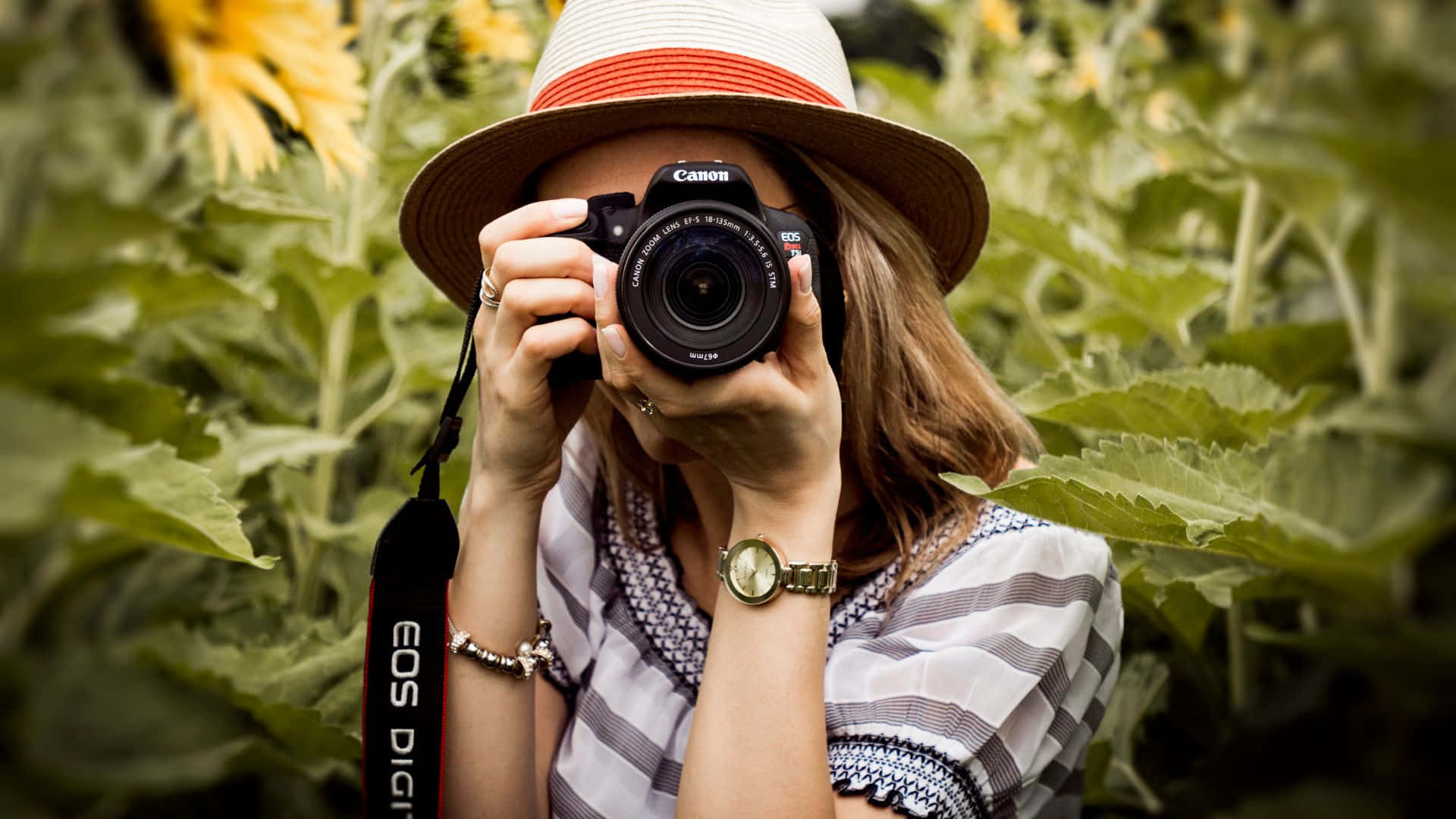 Unfotógrafo Profesional Capturando La Naturaleza Al Aire Libre