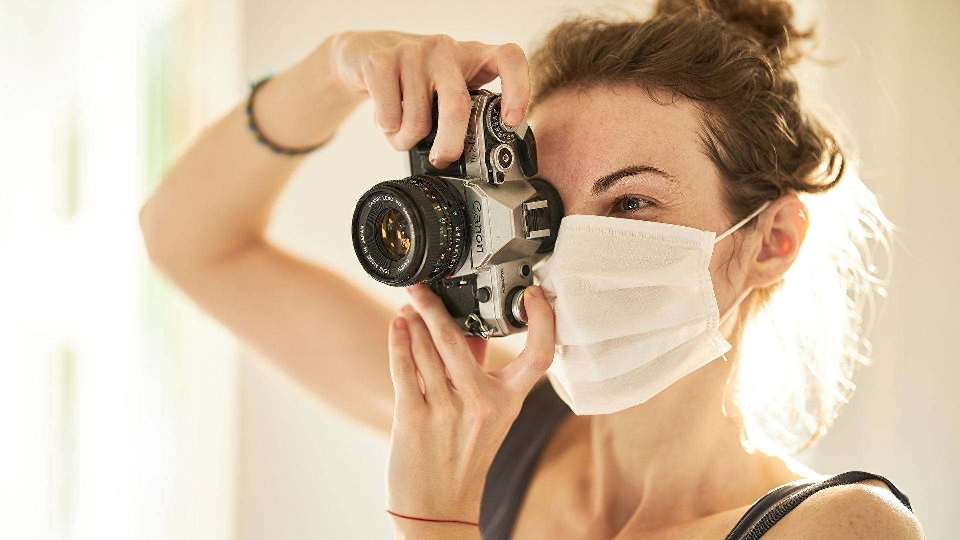 Photographer With Mask Wallpaper