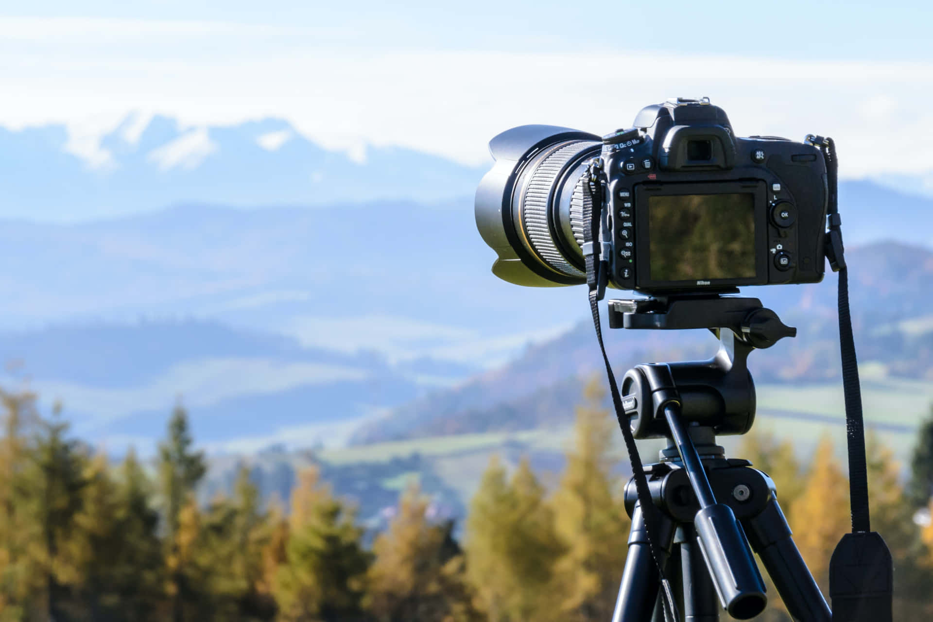 Photography Camera On Mountain View Wallpaper