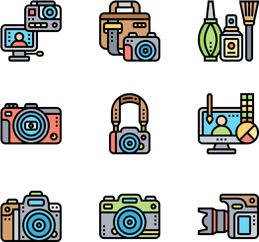 Photography Icons Set PNG