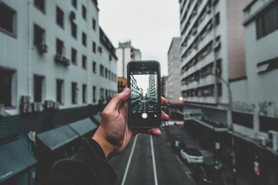 Photography Of City Street Taken Via Iphone Wallpaper