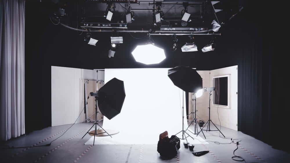 A Studio With A Camera And Lighting Equipment