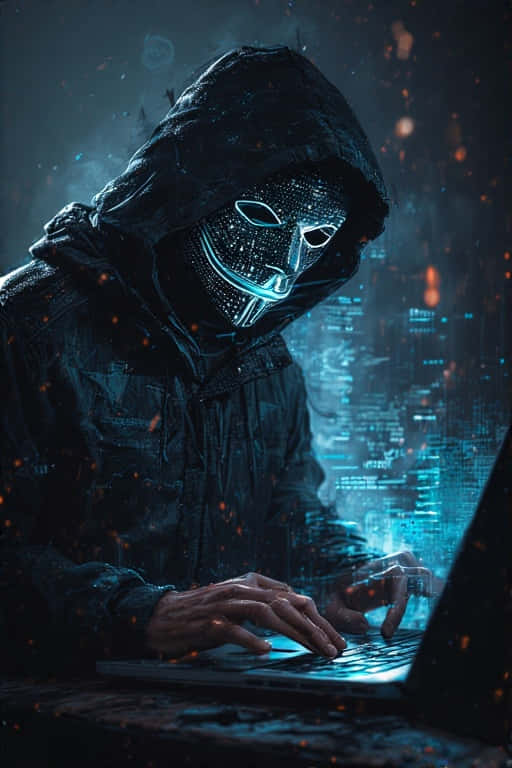 Photorealistic Cyberpunk Hacker Anonymous Mask Coding Wallpaper 4k Wallpaper