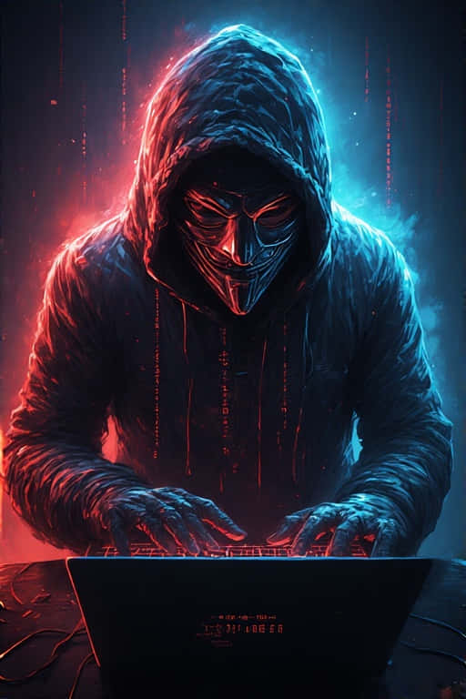 Photorealistic Cyberpunk Hacker Anonymous Mask Coding Wallpaper 4k Wallpaper