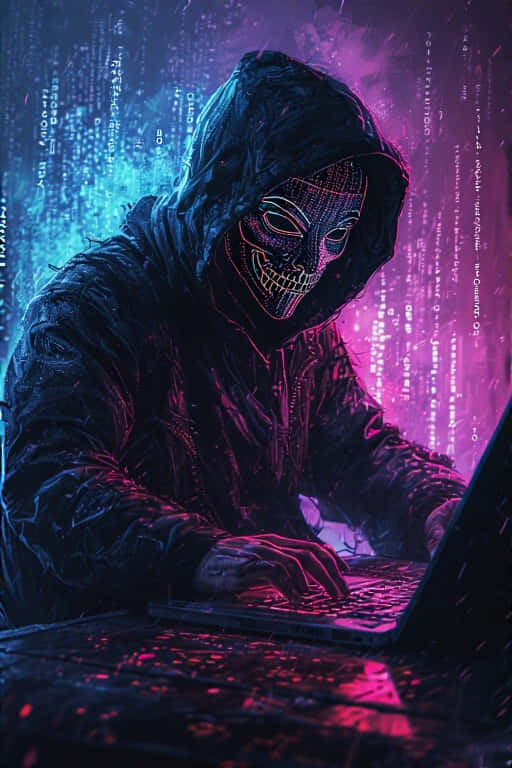 Photorealistic Cyberpunk Hacker Anonymous Mask Coding Wallpaper 4k Wallpaper