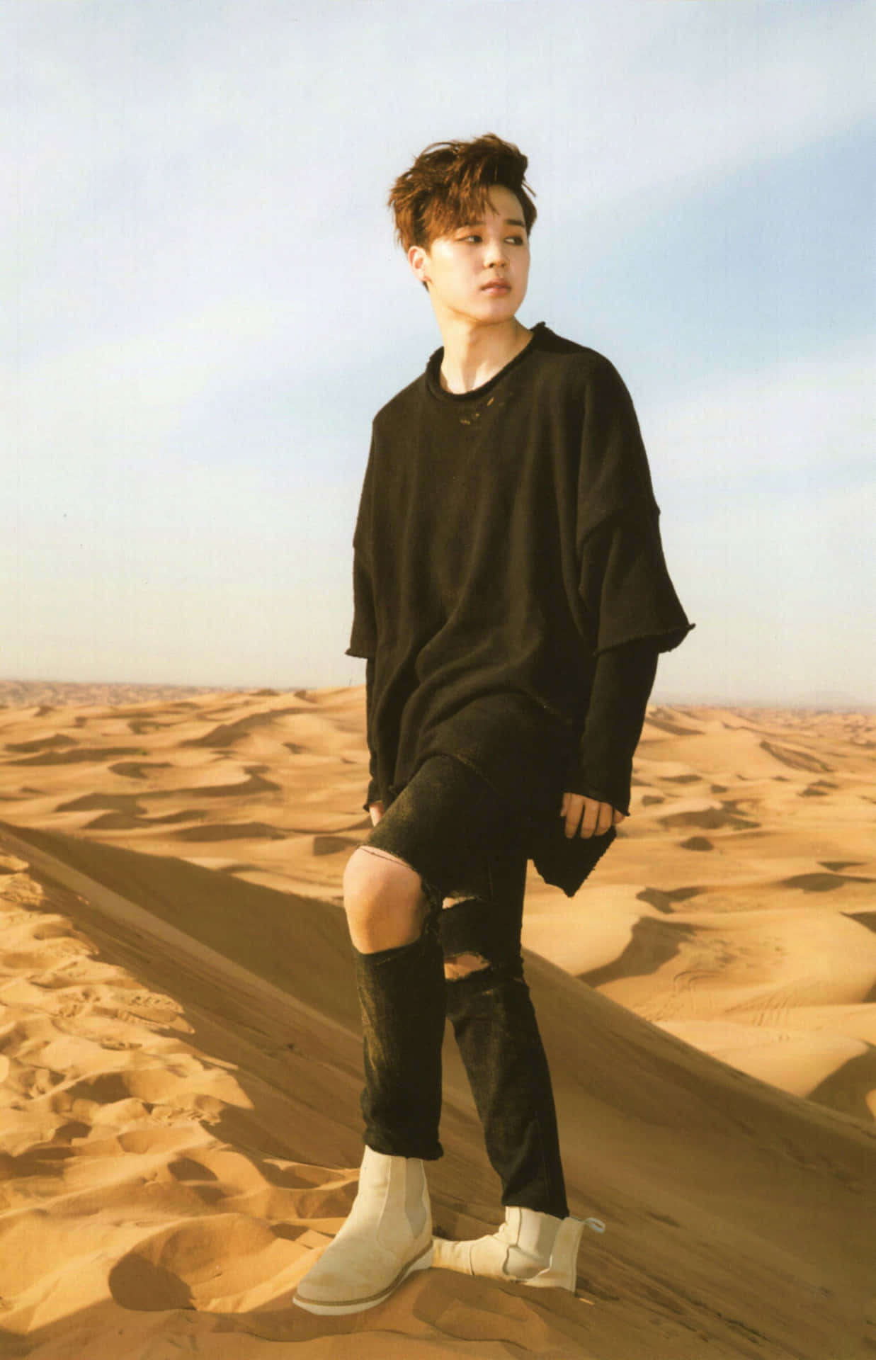 Photoshoot Of Jimin In A Desert Background