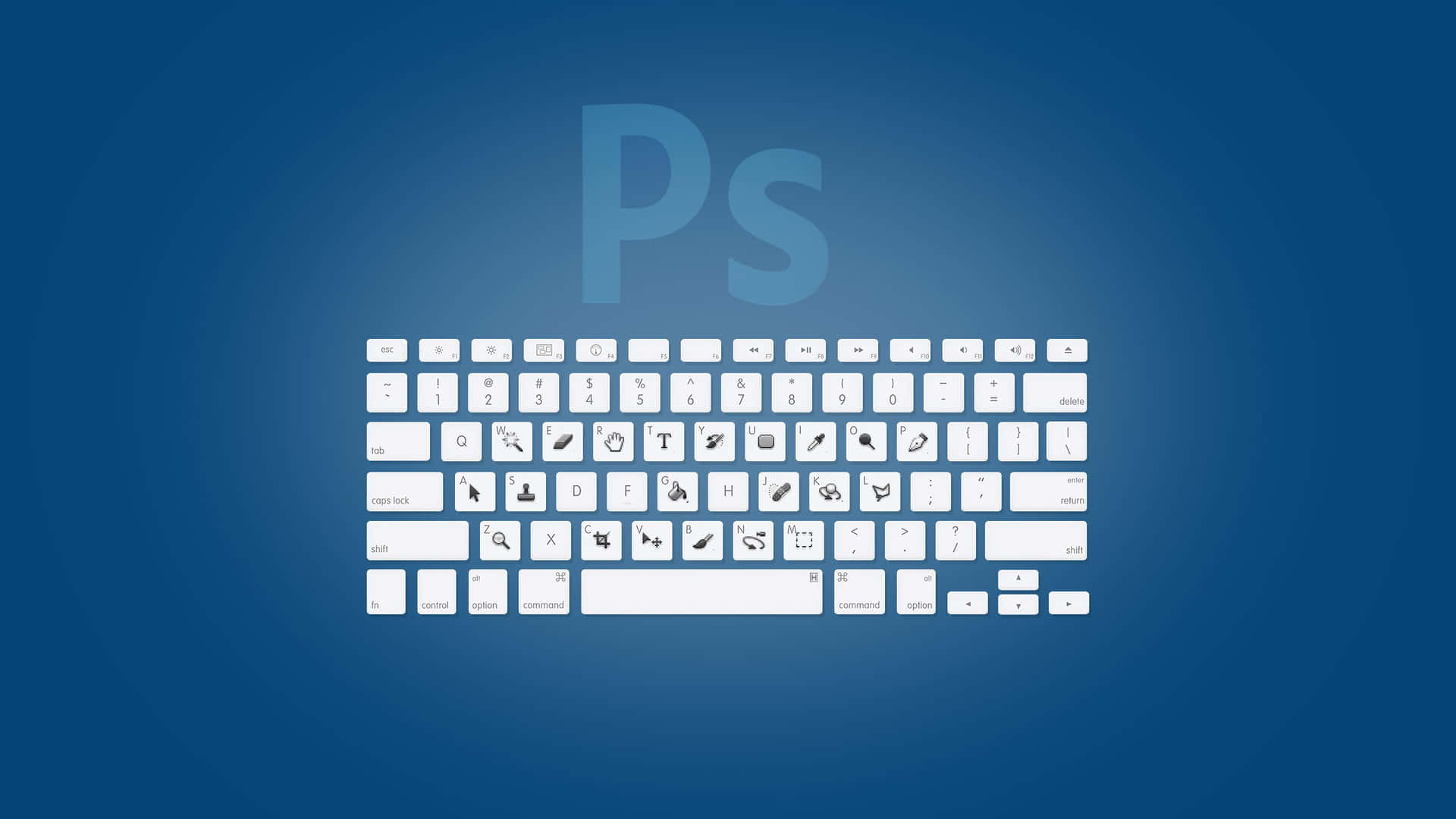 Hvidt tastatur Adobe Photoshop baggrund