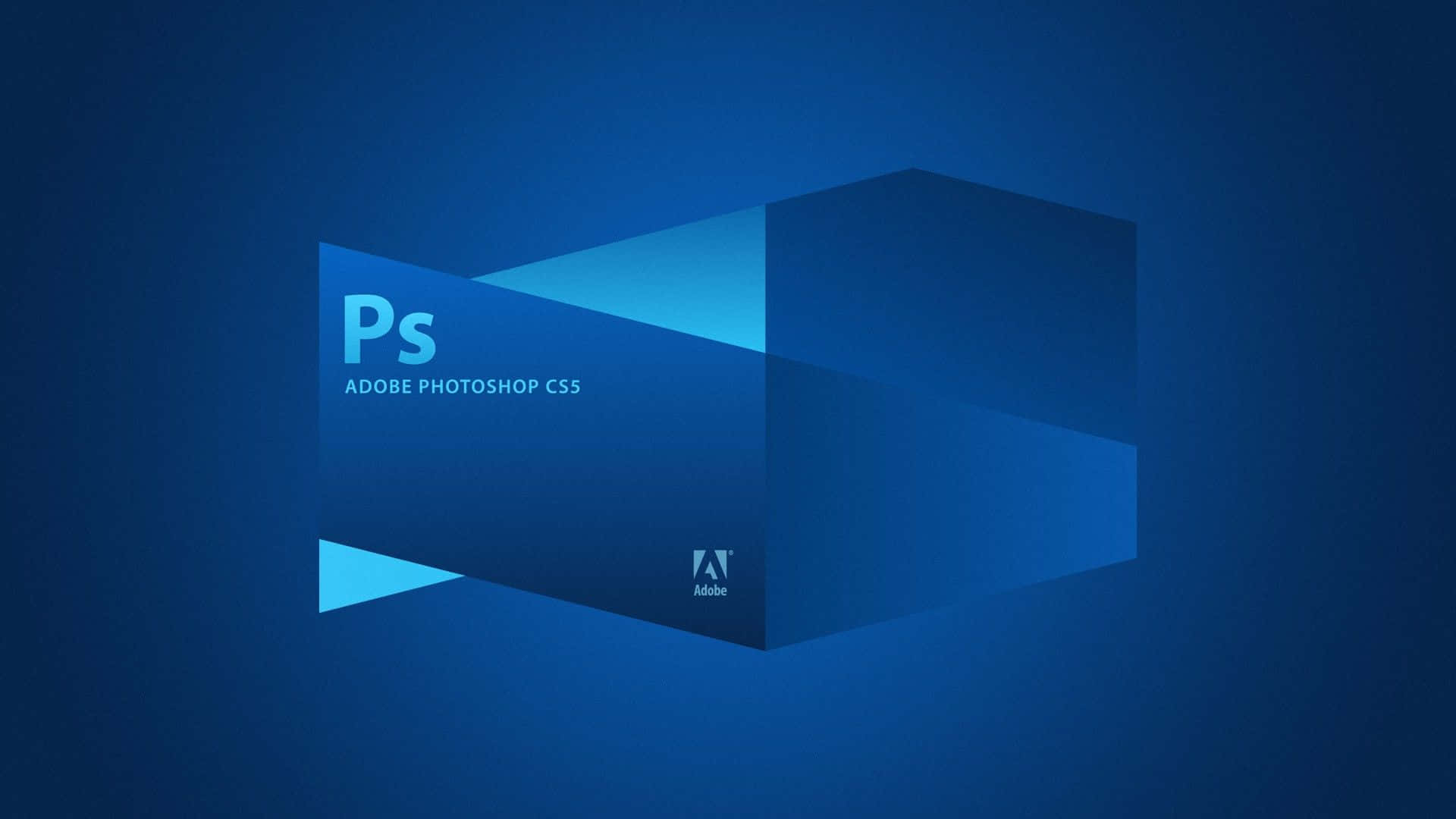 Blå CS5 Adobe Photoshop-baggrund