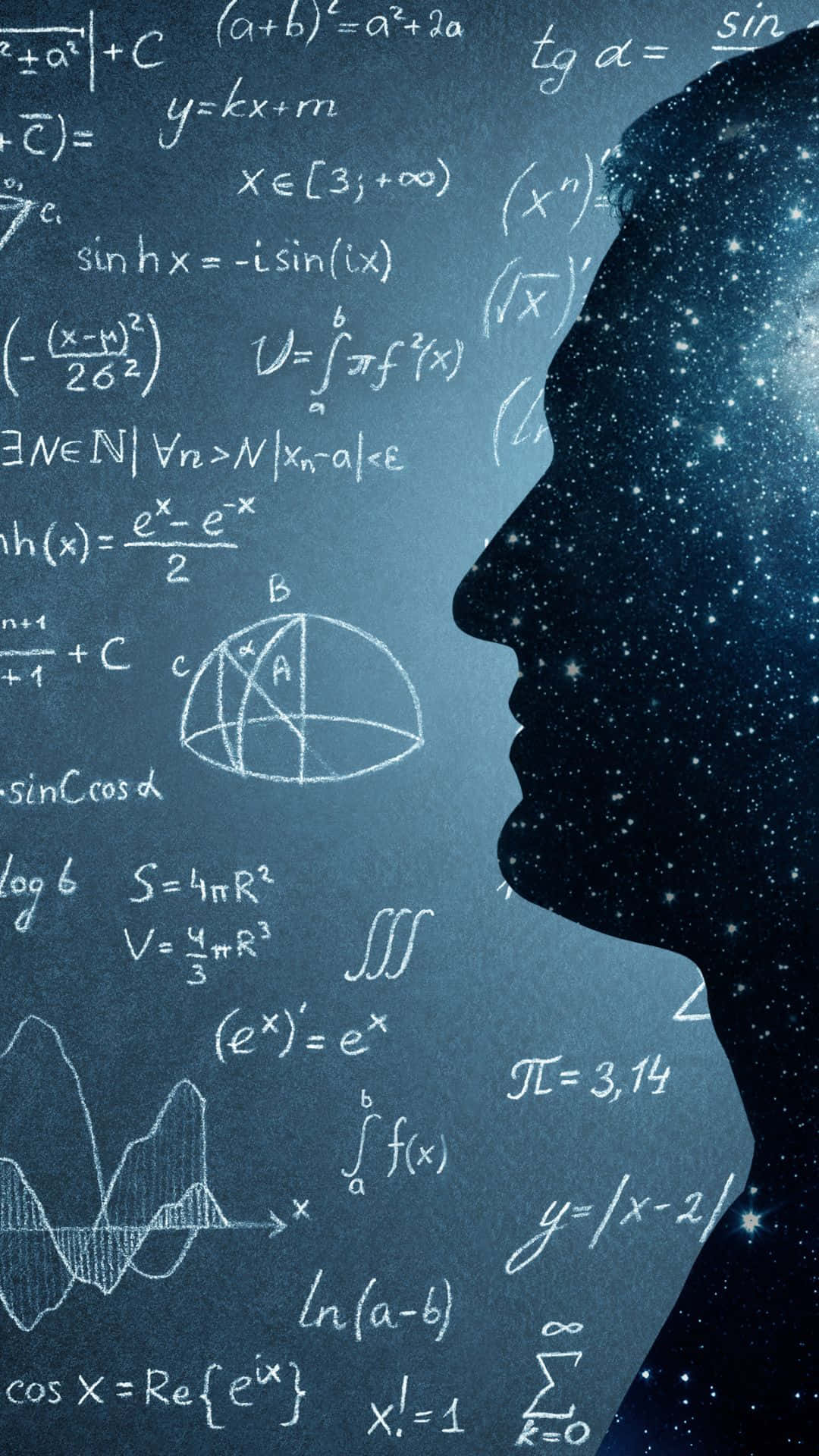 Caption: Silhouette of a Man Pondering Advanced Physics Concepts Wallpaper