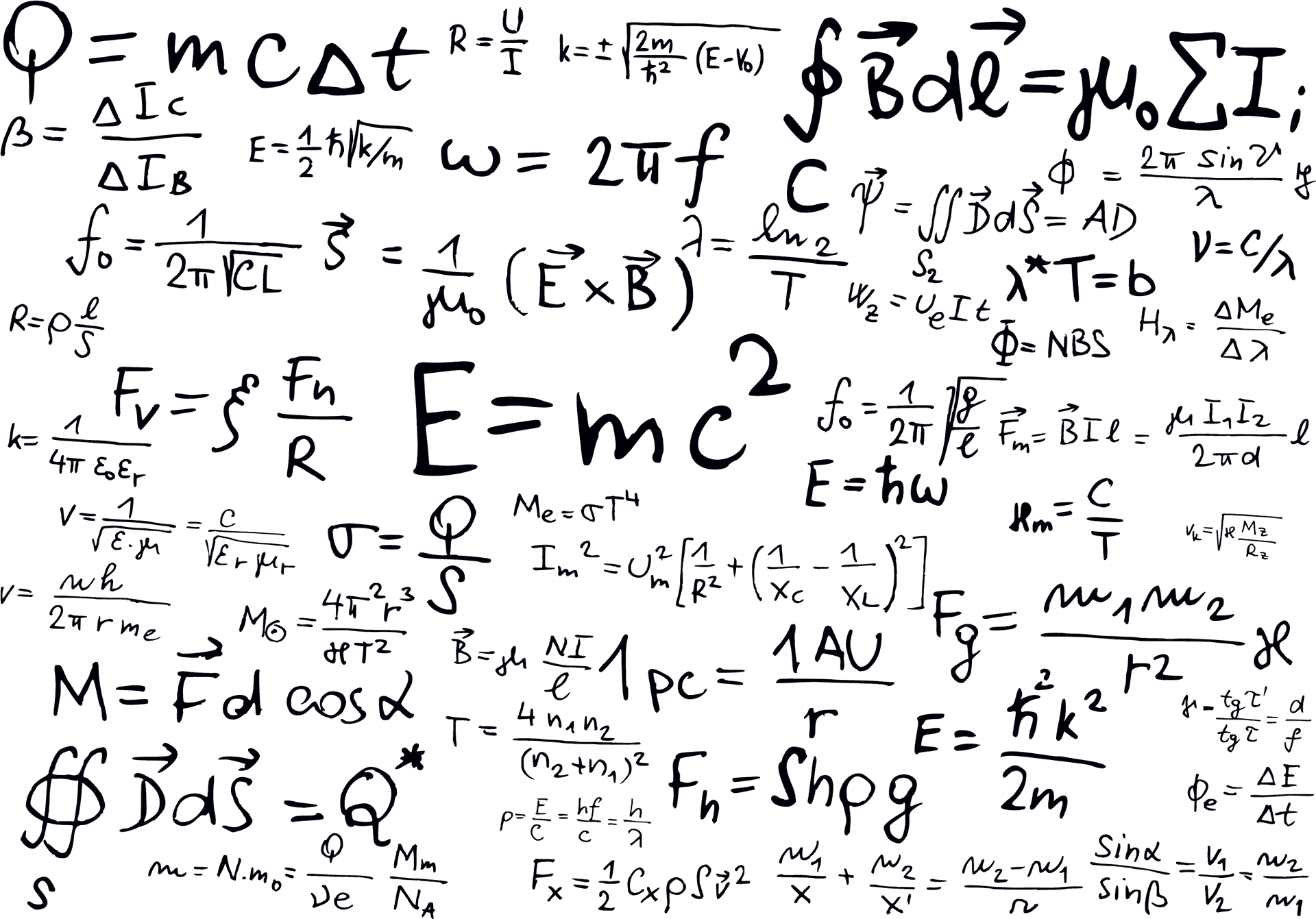 Physics_ Equations_ Chalkboard PNG