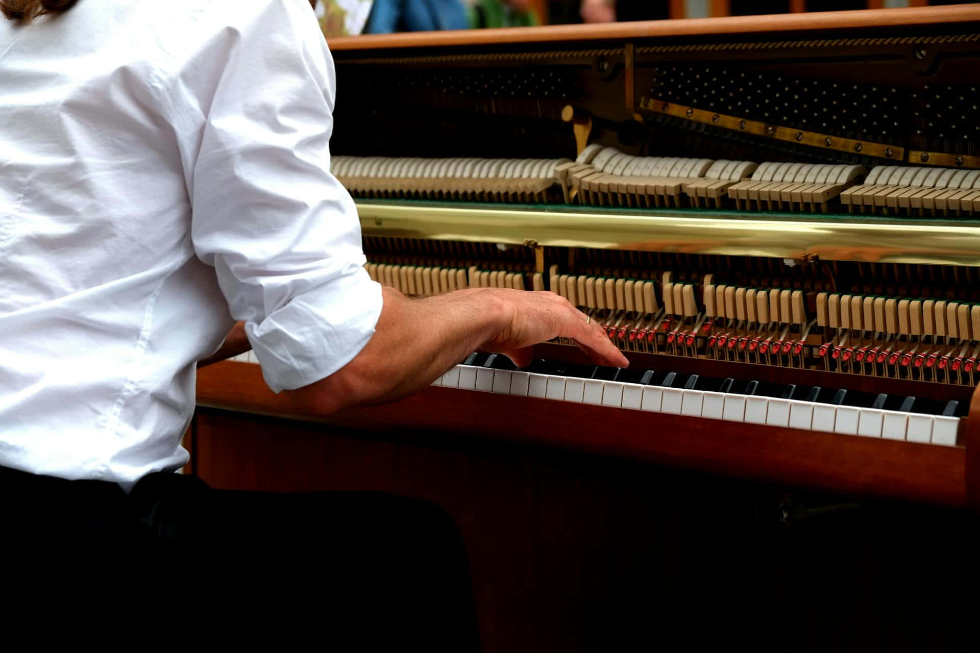 Pianist_at_ Grand_ Piano Wallpaper