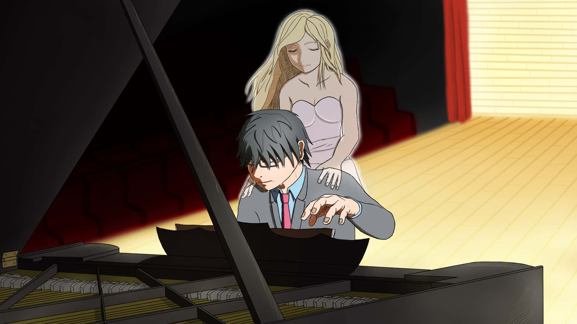 Pianist's Emotional Journey In Your Lie In April Wallpaper