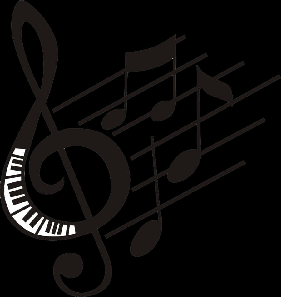 Piano Keyboard Treble Clef Music Notes PNG