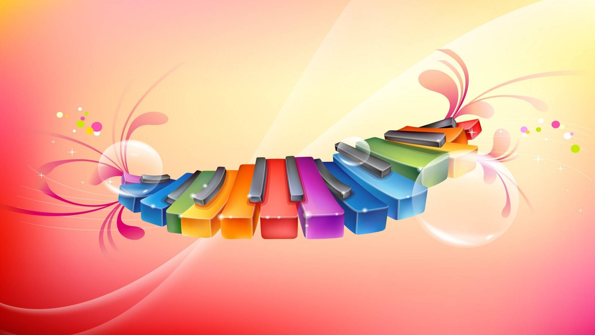 colorful piano keys wallpaper