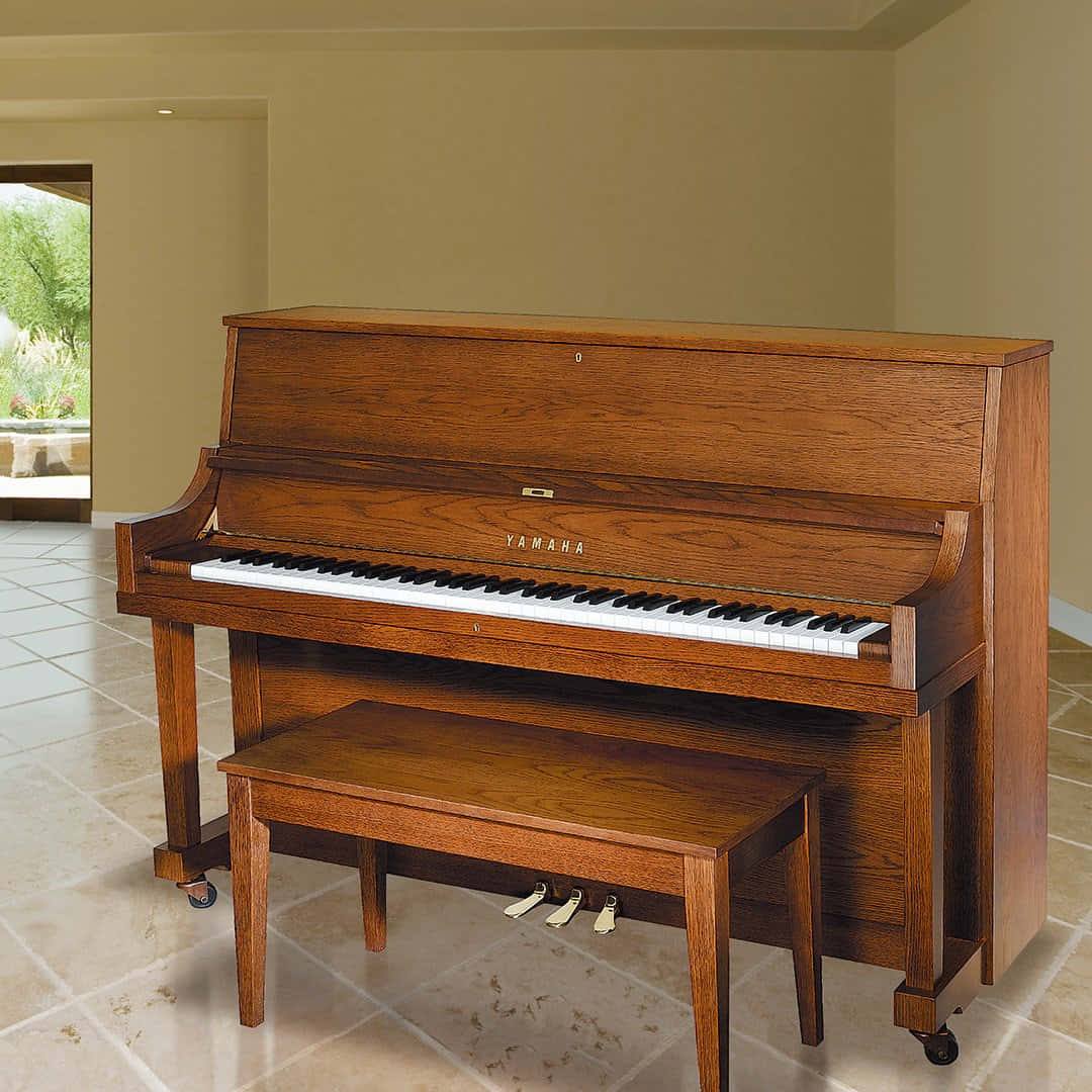A beautiful grand piano sits in a room filled with natural light