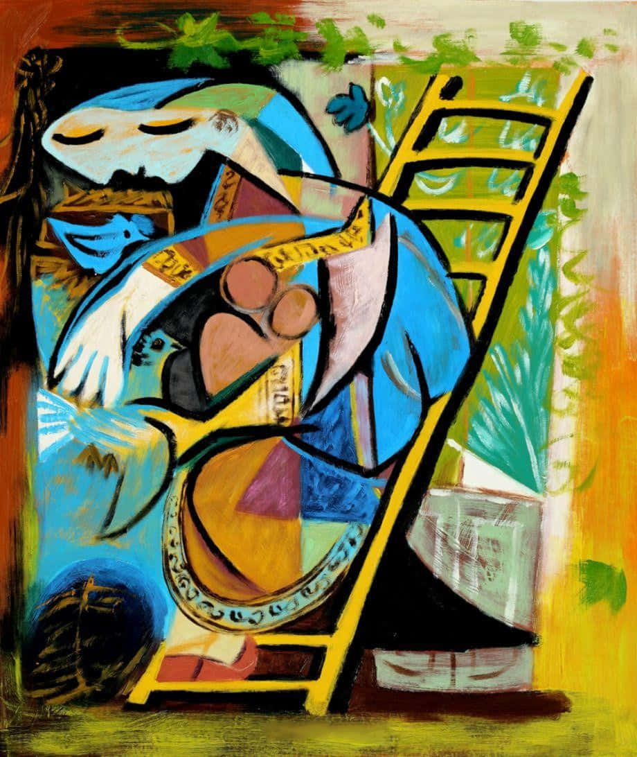 Picasso Abstract Figurewith Ladder Wallpaper