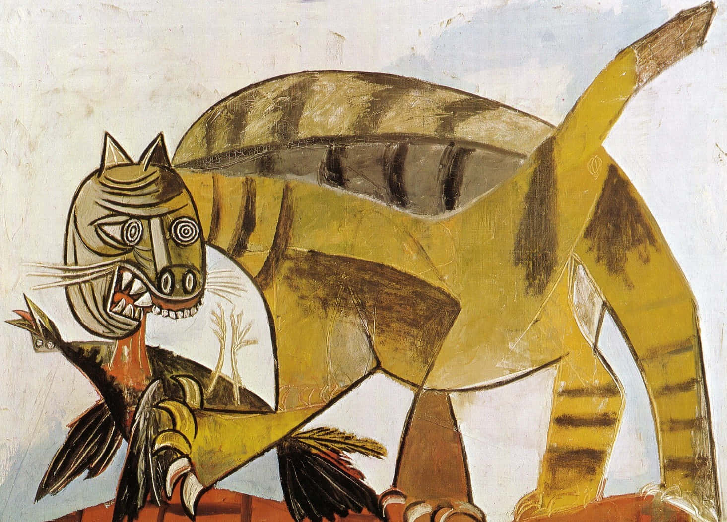 Picasso Cat Catching Bird1939 Wallpaper