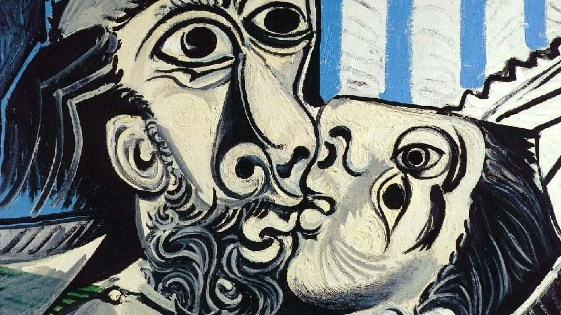 Picasso Cubist Kiss Painting Wallpaper