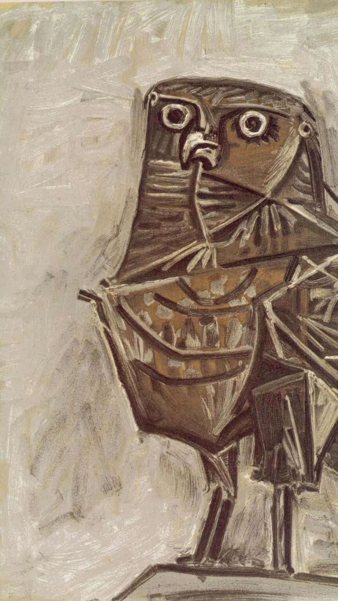 Picasso Cubist Owl Painting Wallpaper