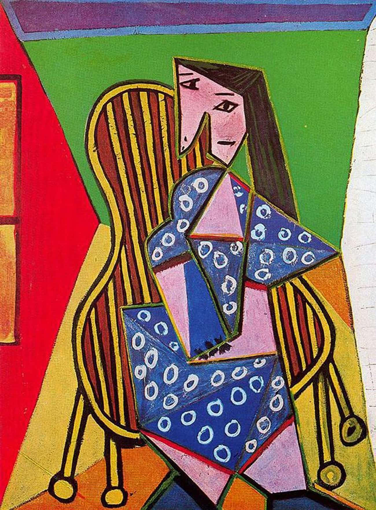 Picasso Cubist Woman Seatedin Chair Wallpaper