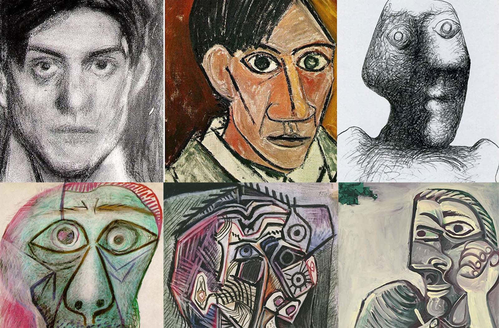 A Collage Of Drawings Of Different Faces