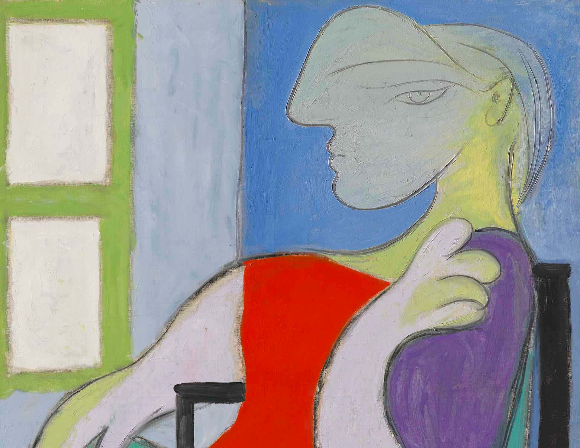 A Painting Of A Woman Sitting In A Chair